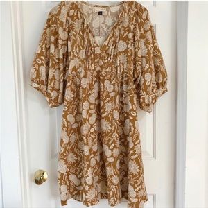 Puff Sleeve Botanical Dress